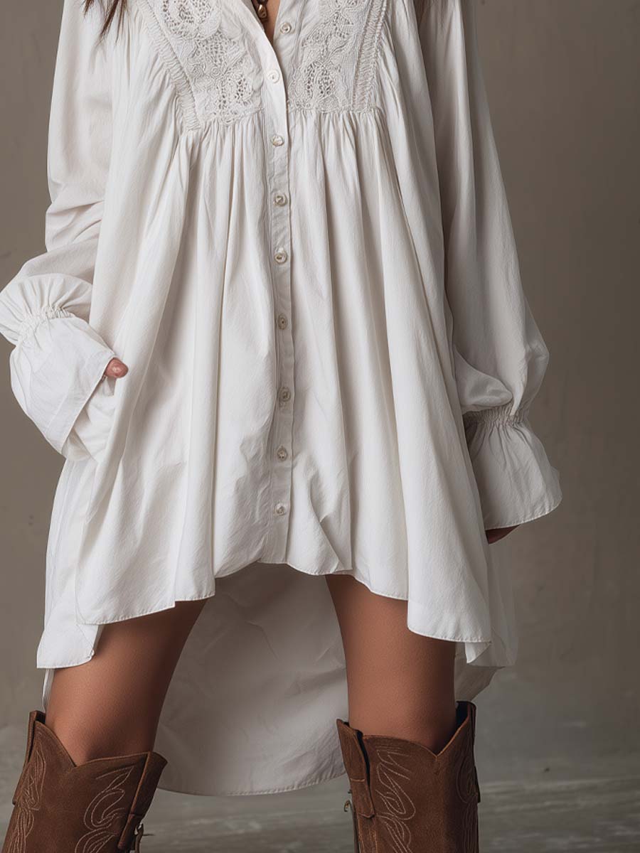 Nysa - Floral Print Three Quarter Sleeve Mini Dress