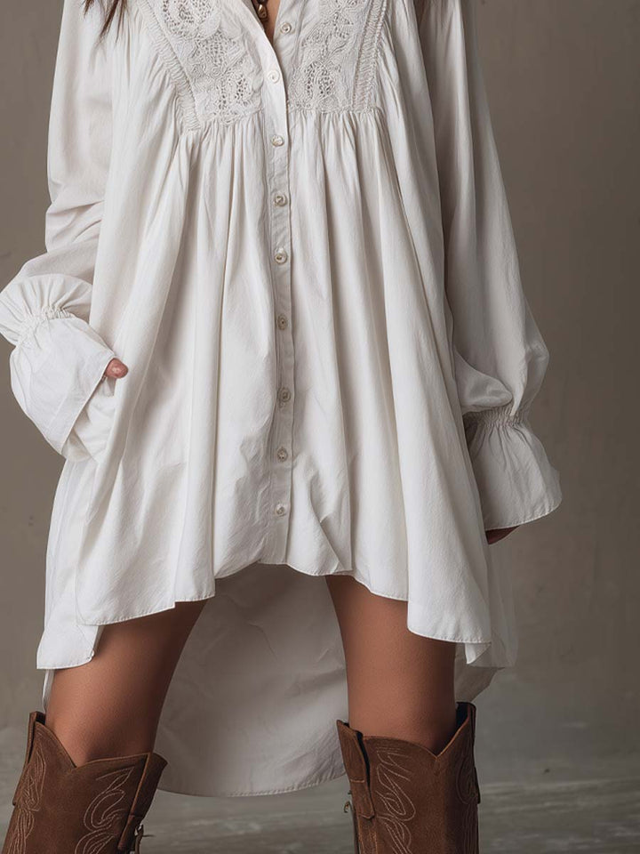 Nysa - Floral Print Three Quarter Sleeve Mini Dress