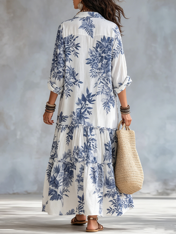 Faina | Floral Print Chiffon Maxi Dress
