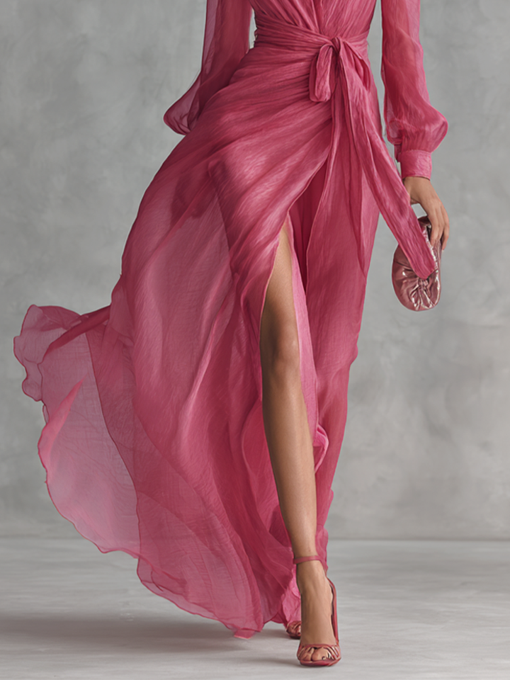 Charlee | Elegant Three Quarter Sleeve Midi Dress