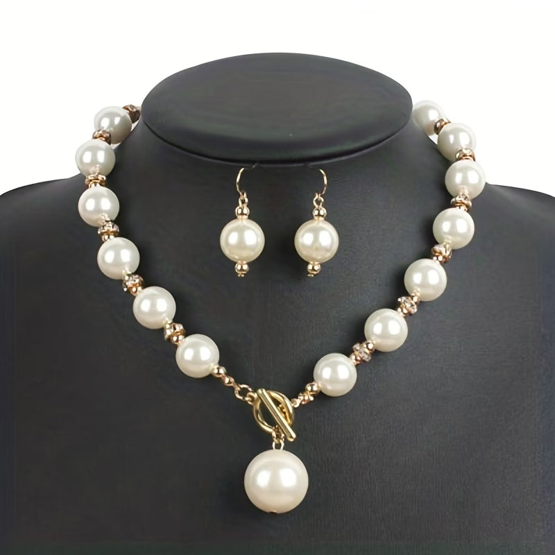 Nysa - Chunky Pearl Statement Necklace Set
