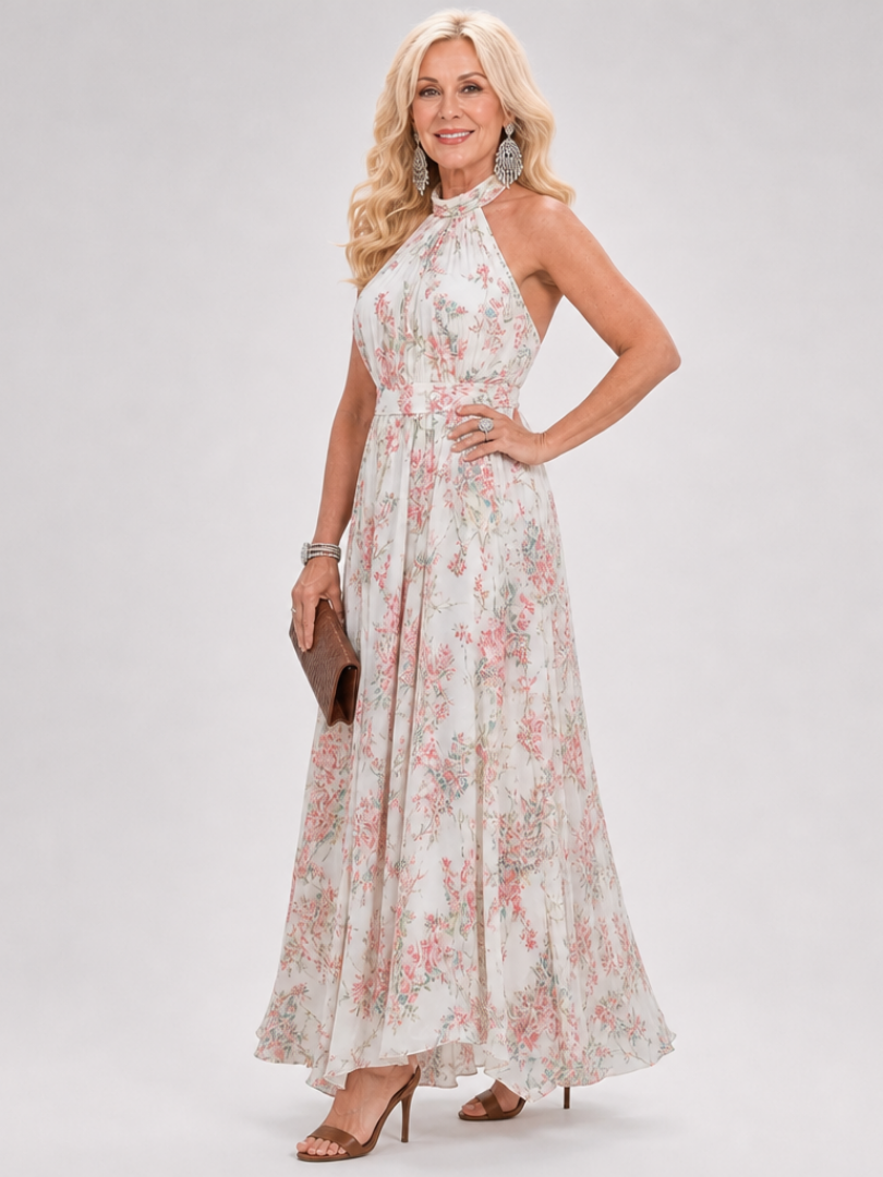 Guinevere - Floral Print Flowing Midi Dress