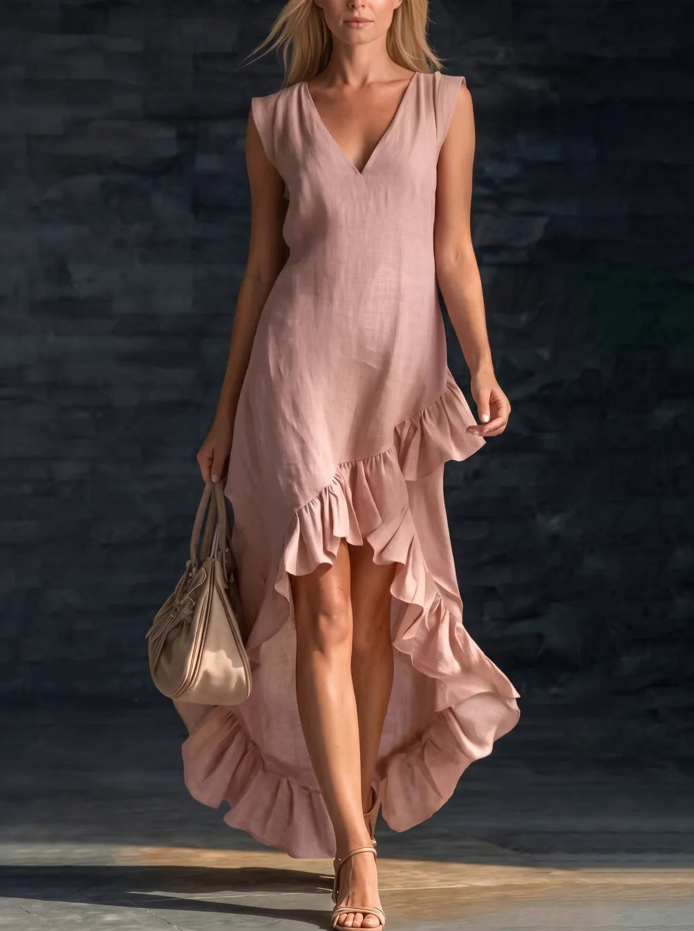 Rayne | Elegant Three Quarter Sleeve Midi Dress