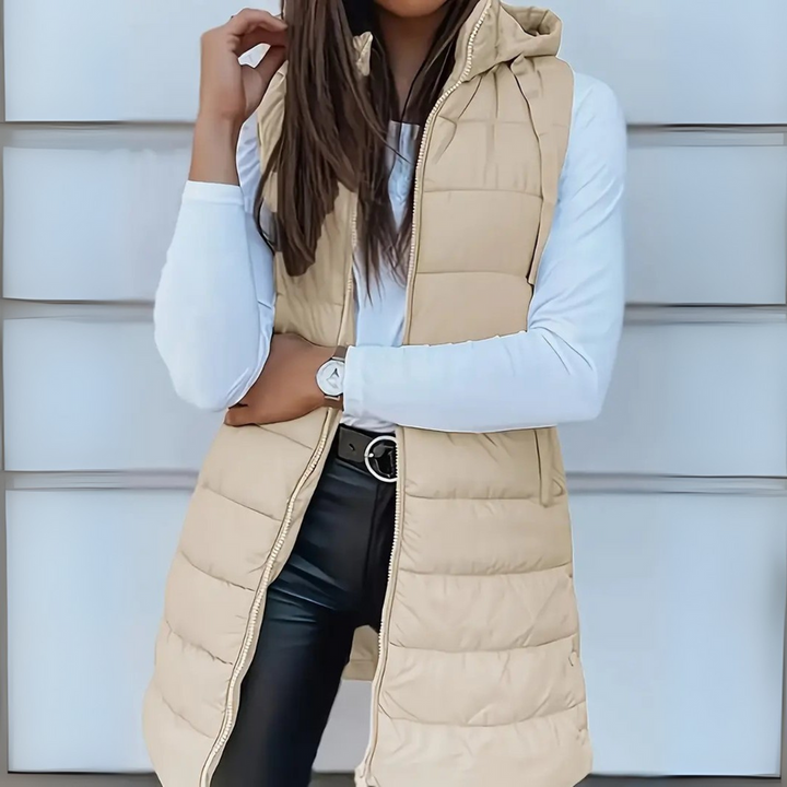 Mitchelle - Casual Long Sleeveless Puffer Vest