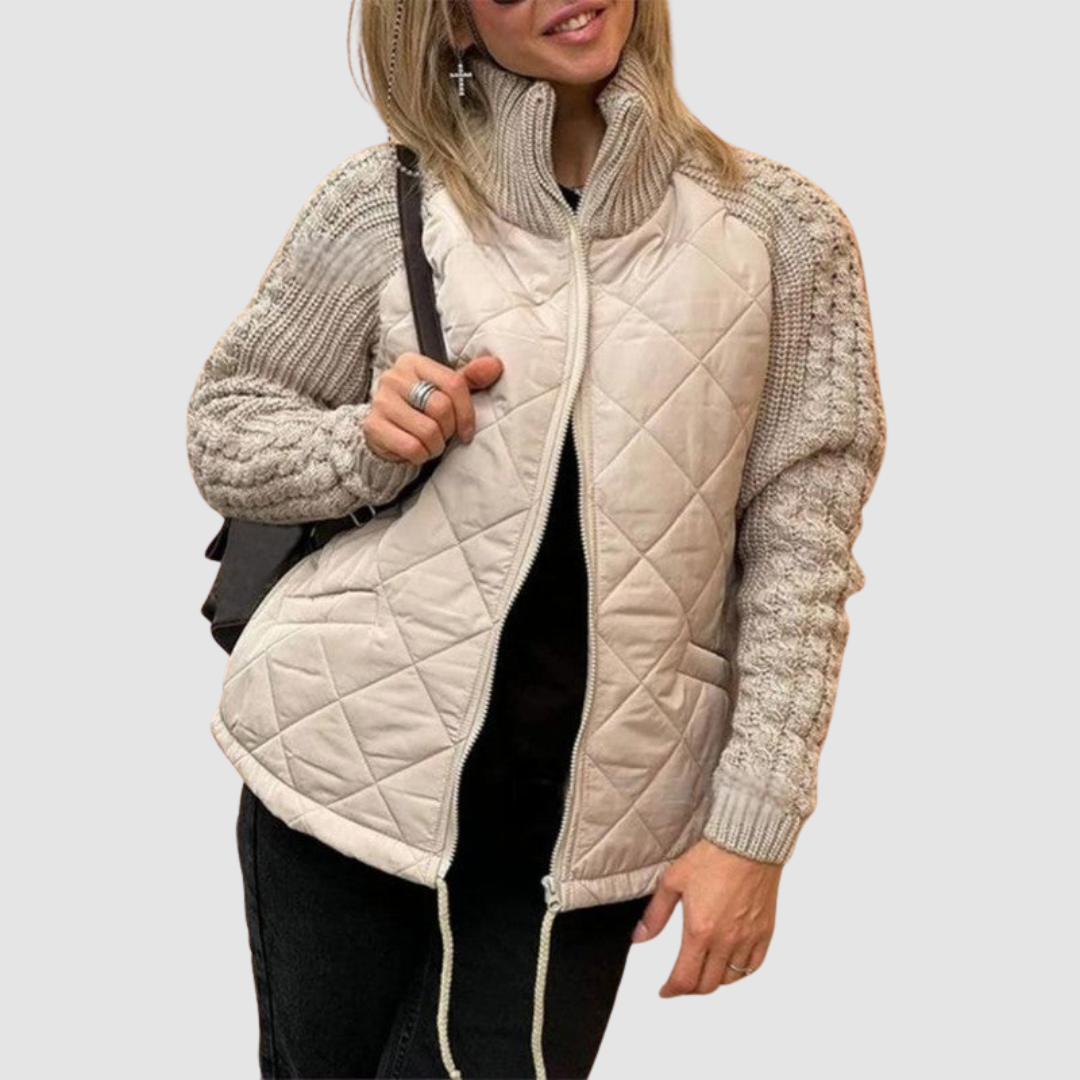 Carina - Wool Patchwork Down Jacket