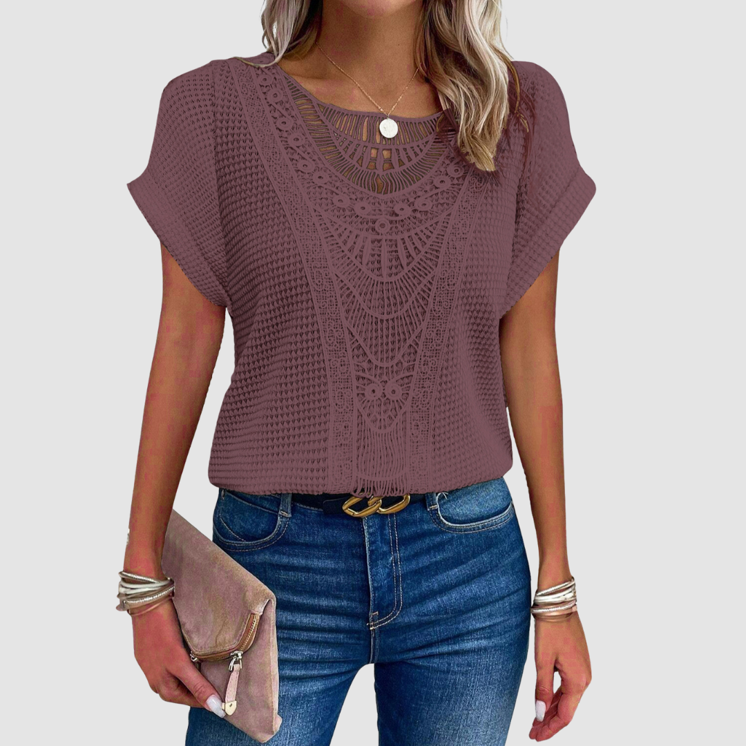 Sophie Chic Lace | Elegant Three Quarter Sleeve Top