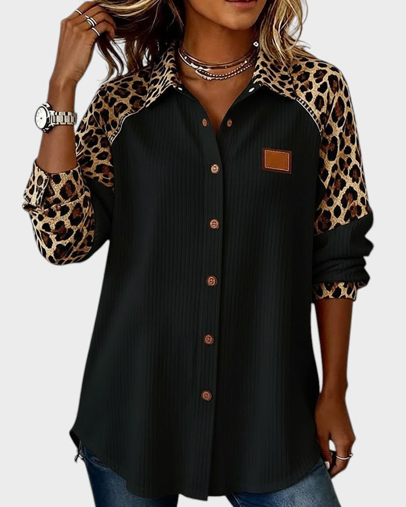 Jackie | Leopard Print Button-Down Shirt