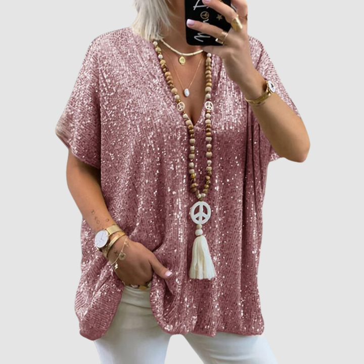 Fayne - Sequin V-Neck Elegant Top