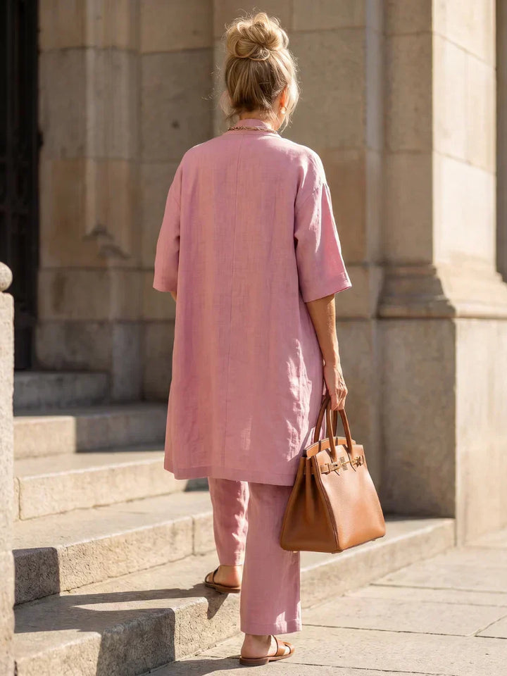 Lorrin Elegant Set | Textured Knit Maxi Dress