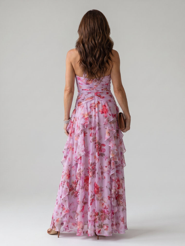 Nori | Floral Ruched Bodice Maxi Dress