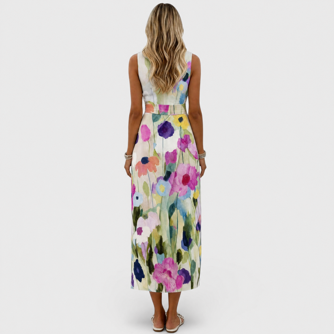 Cass | Elegant Three Quarter Sleeve Midi Dress