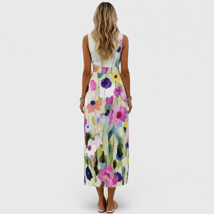 Cass | Elegant Three Quarter Sleeve Midi Dress