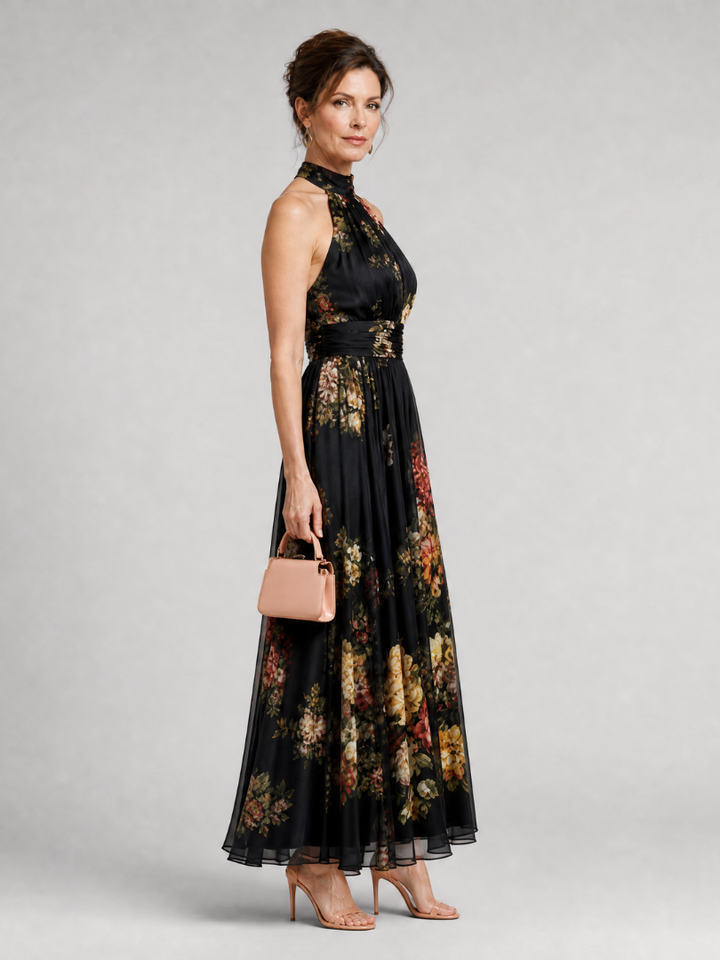 Sior Floral Halter Neck Midi Dress | Floral Print, Halter Neck, Midi