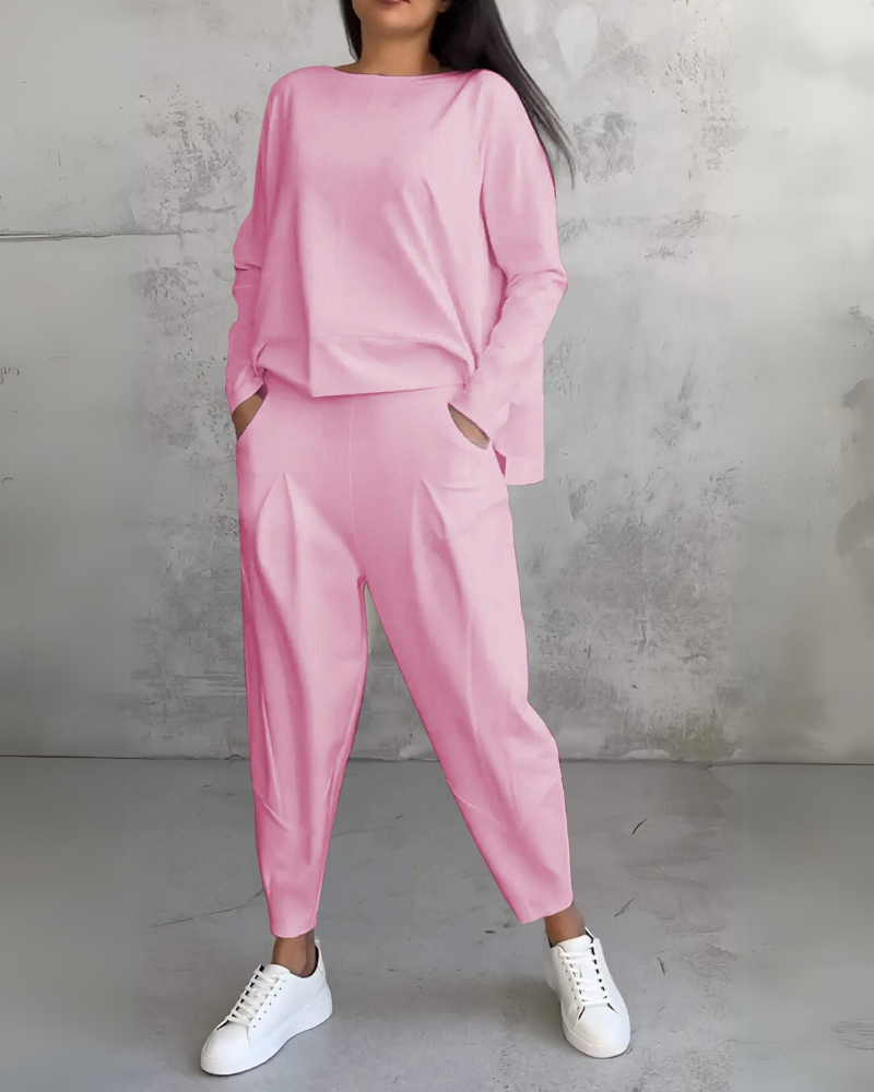 Jackquelin | Elegant Lounge Set 3 Quarter Sleeve Top