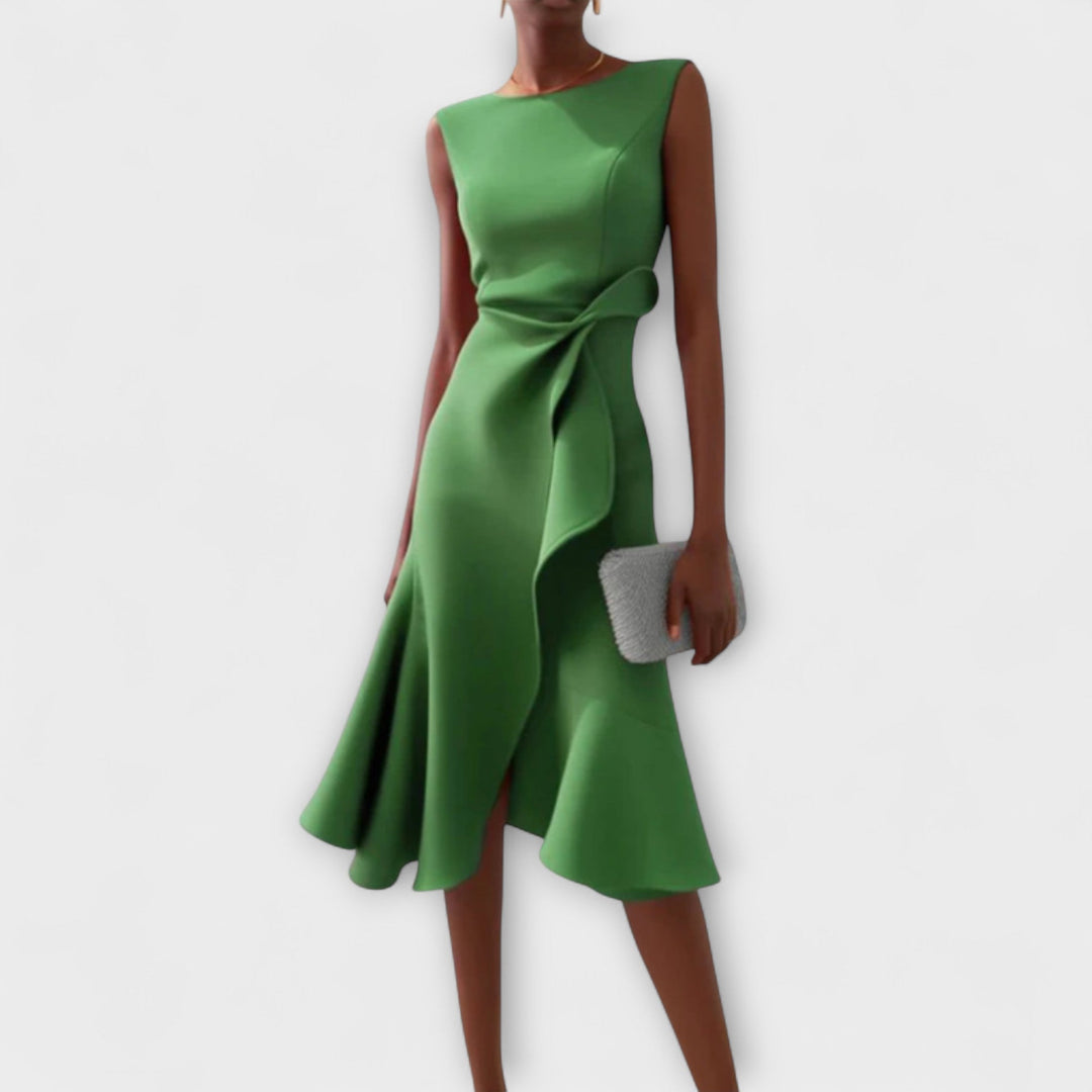 Amy's Wardrobe | Asymmetrical Draped Midi Dress