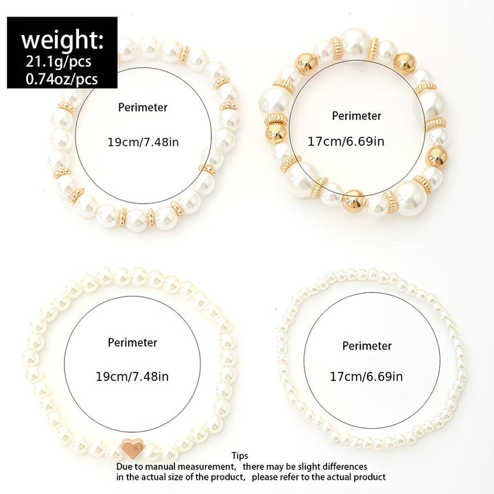 Nysa - Pearl Stacking Bracelet Set of Four