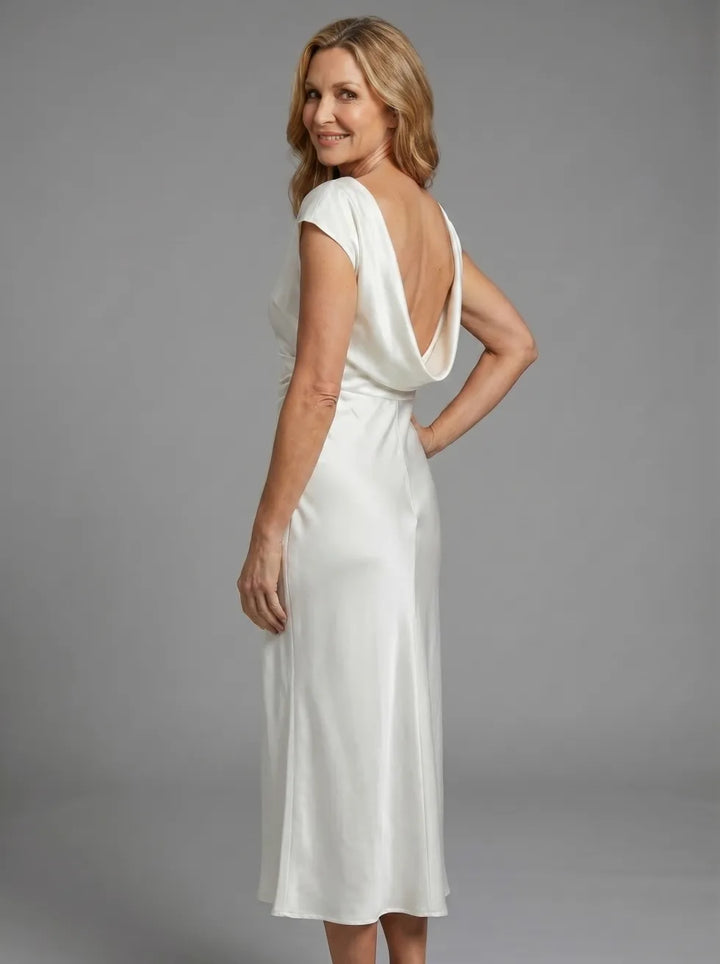 Rosheen | Elegant Three Quarter Sleeve Midi Dress