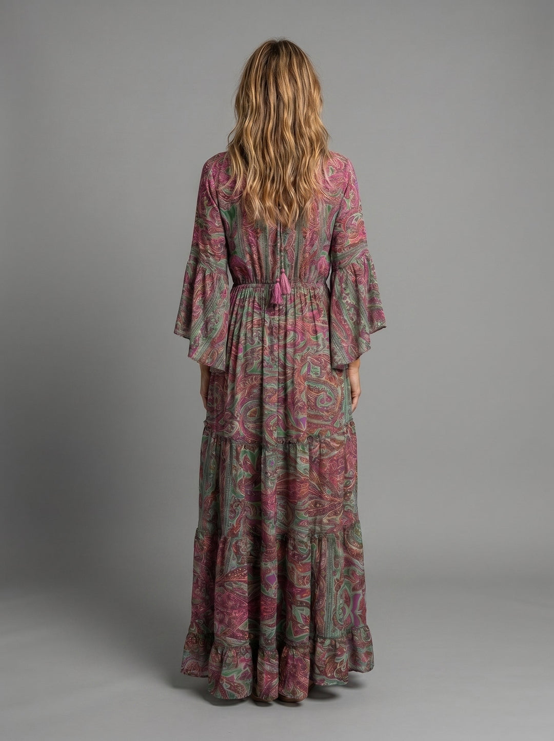 Melody | Floral Print Three Quarter Sleeve Maxi Dress