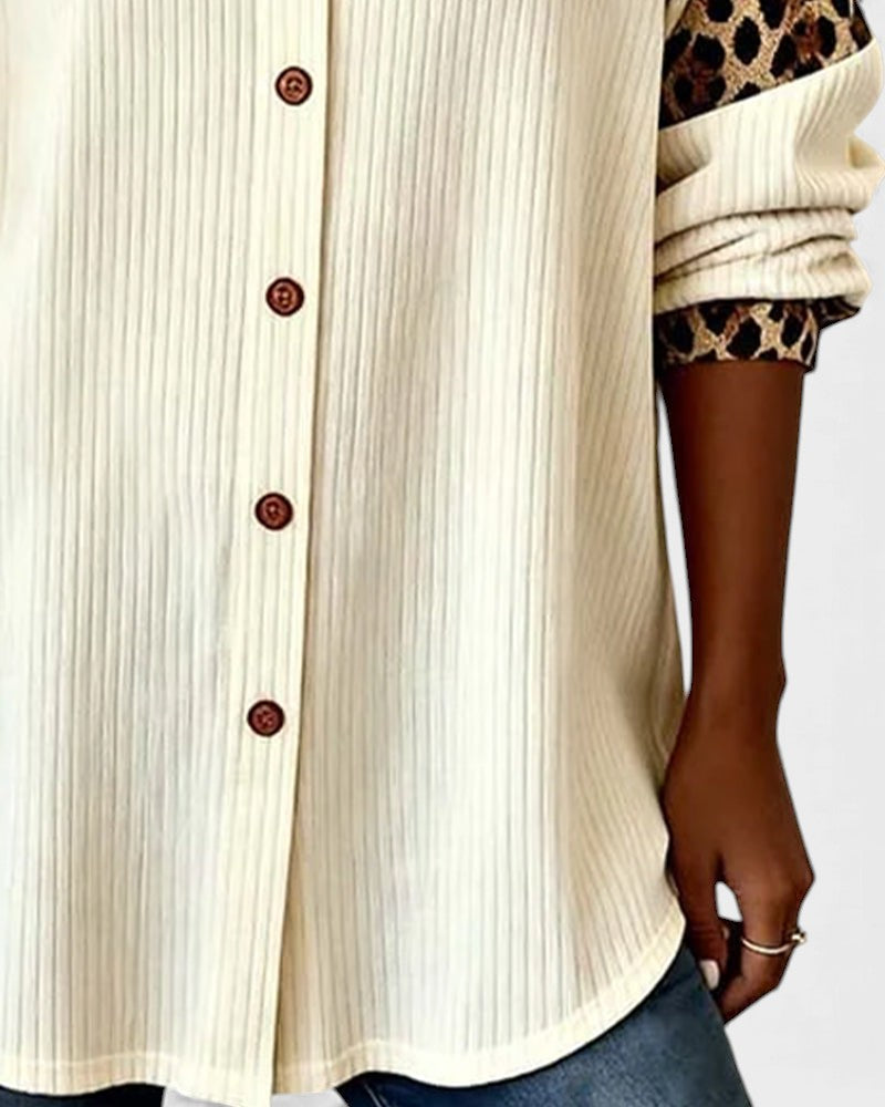 Jackie | Leopard Print Button-Down Shirt