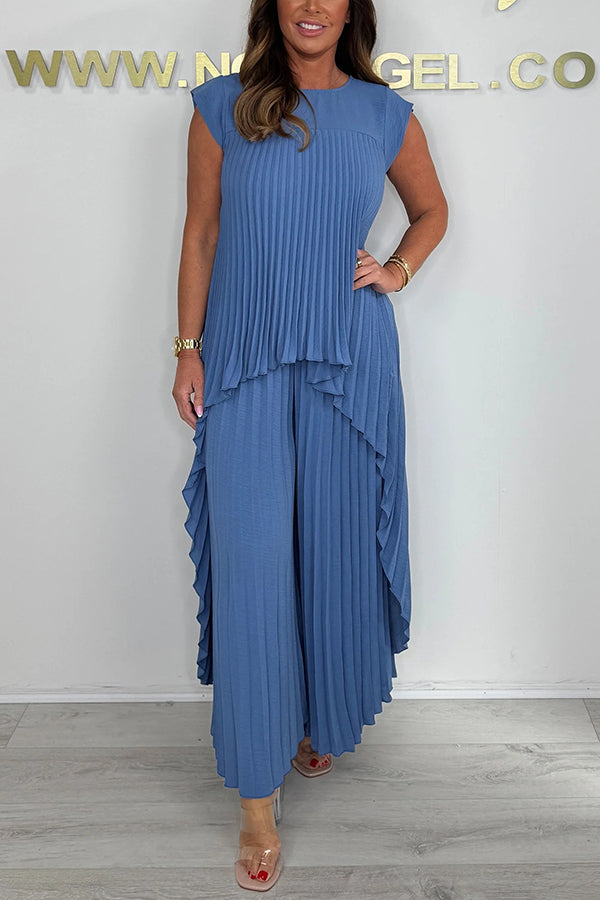 Sherry | Pleated, Wide-Leg Pants Set