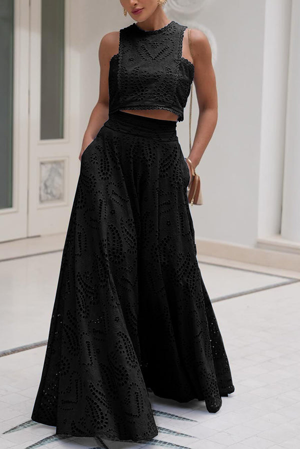 Larissa | Embroidered, High-Waist Maxi Skirt Set