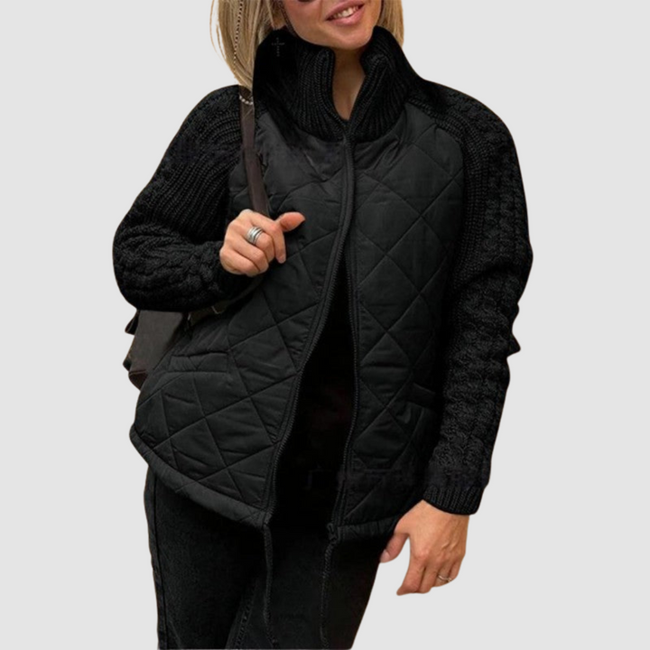 Carina - Wool Patchwork Down Jacket