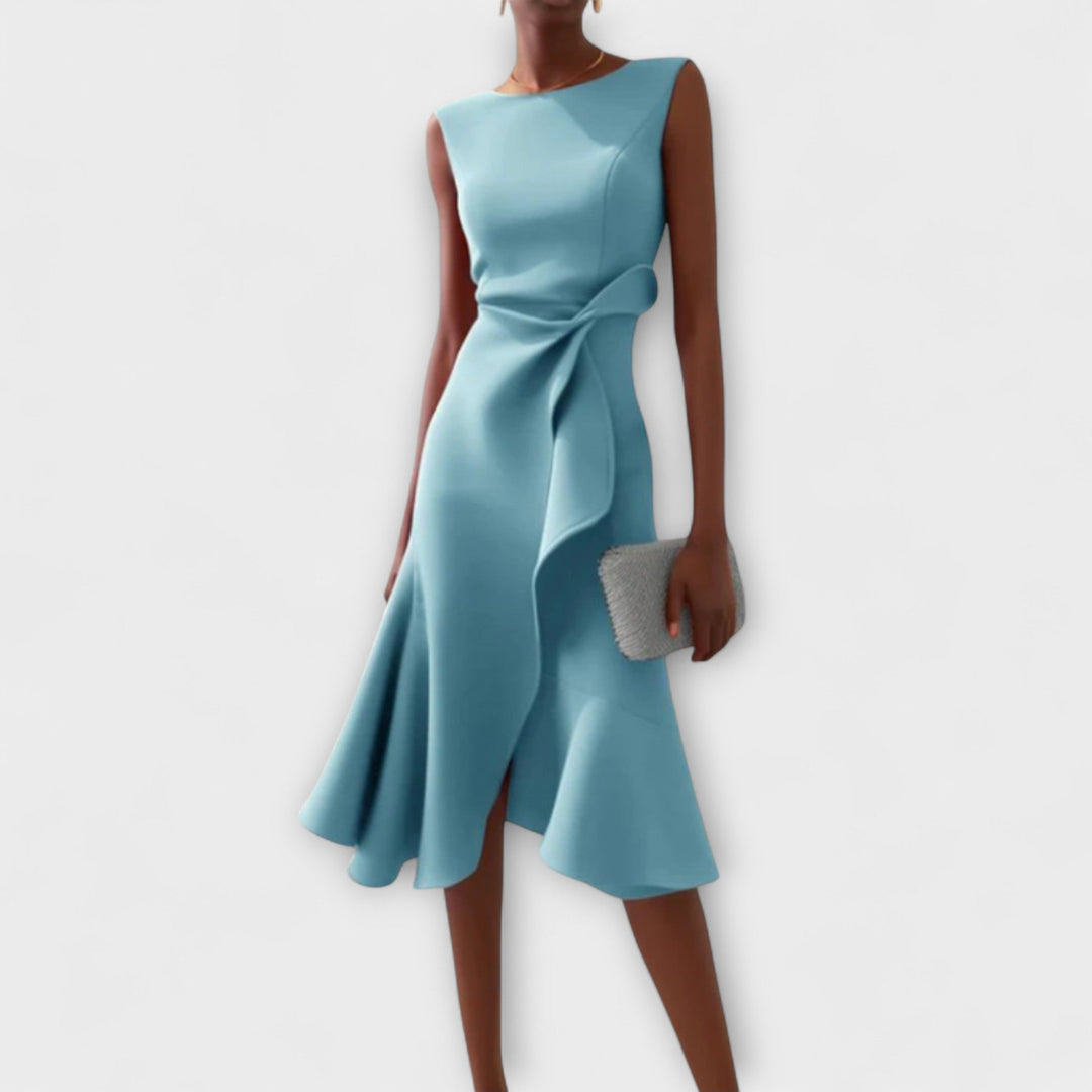 Amy's Wardrobe | Asymmetrical Draped Midi Dress