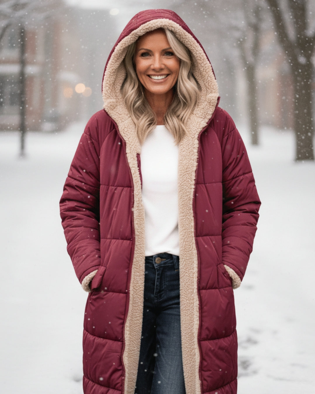 Sheena | Long Sleeve, Quilted, Warm Winter Coat
