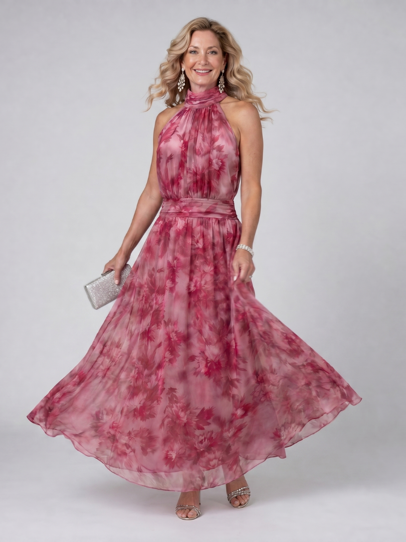 Avien - Soft Halter Neck Midi Dress | Elegant, Chic, Versatile Midi