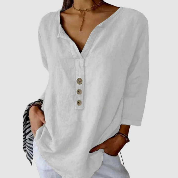 Melisa | Casual Cotton Linen Blouse