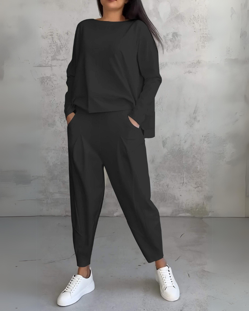 Jackquelin | Elegant Lounge Set 3 Quarter Sleeve Top