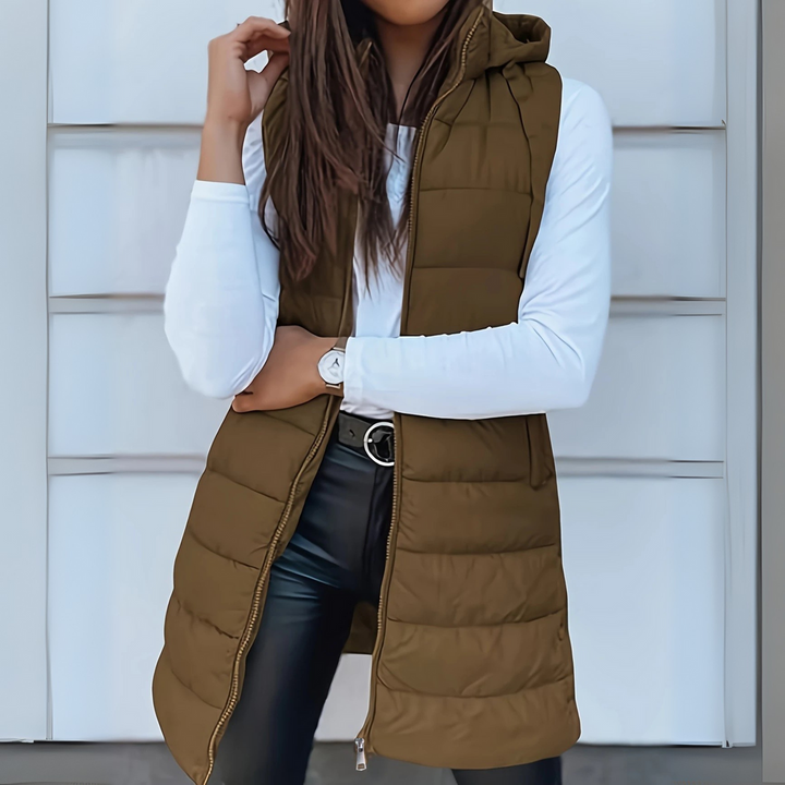 Mitchelle - Casual Long Sleeveless Puffer Vest