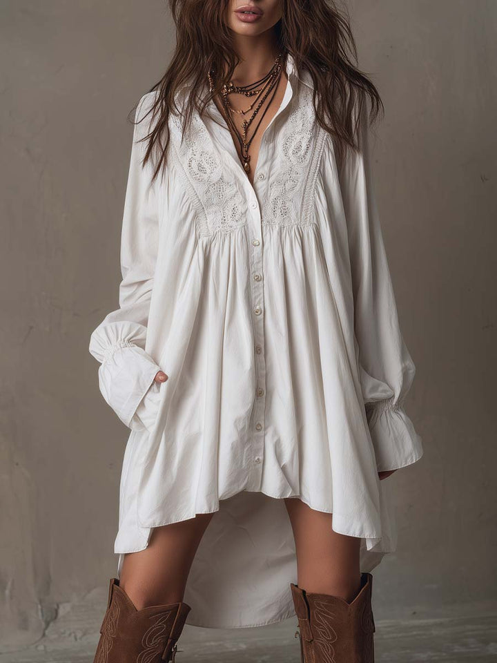 Nysa - Floral Print Three Quarter Sleeve Mini Dress