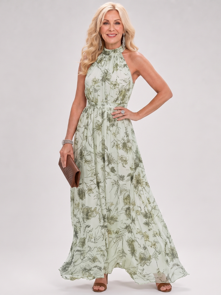 Guinevere - Floral Print Flowing Midi Dress