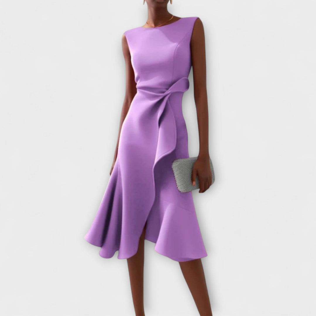 Amy's Wardrobe | Asymmetrical Draped Midi Dress