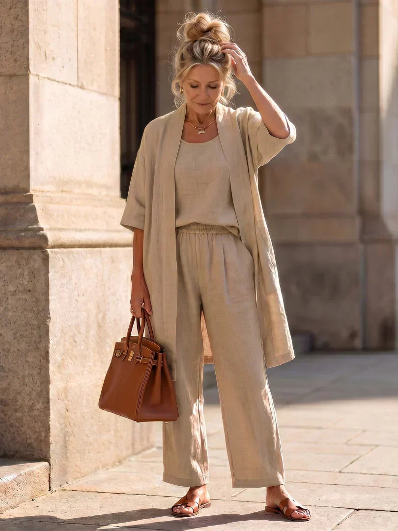 Lorrin Elegant Set | Textured Knit Maxi Dress