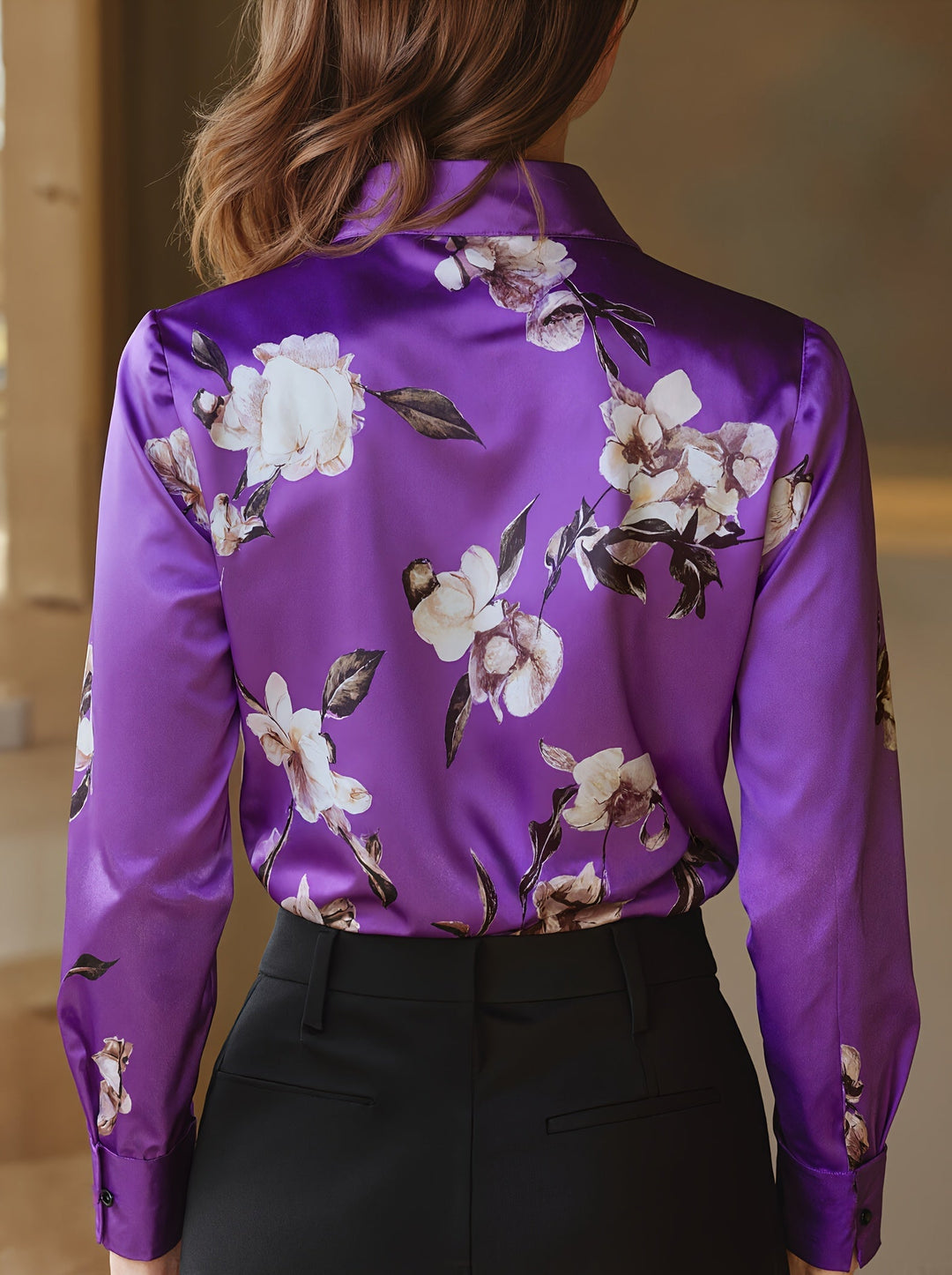 Monique | Elegant Satin Three Quarter Blouse
