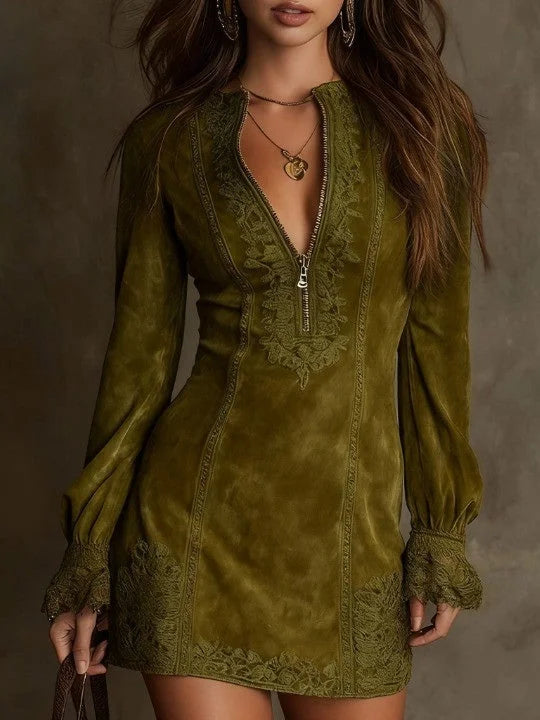 Laney | Suede Textured Mini Dress