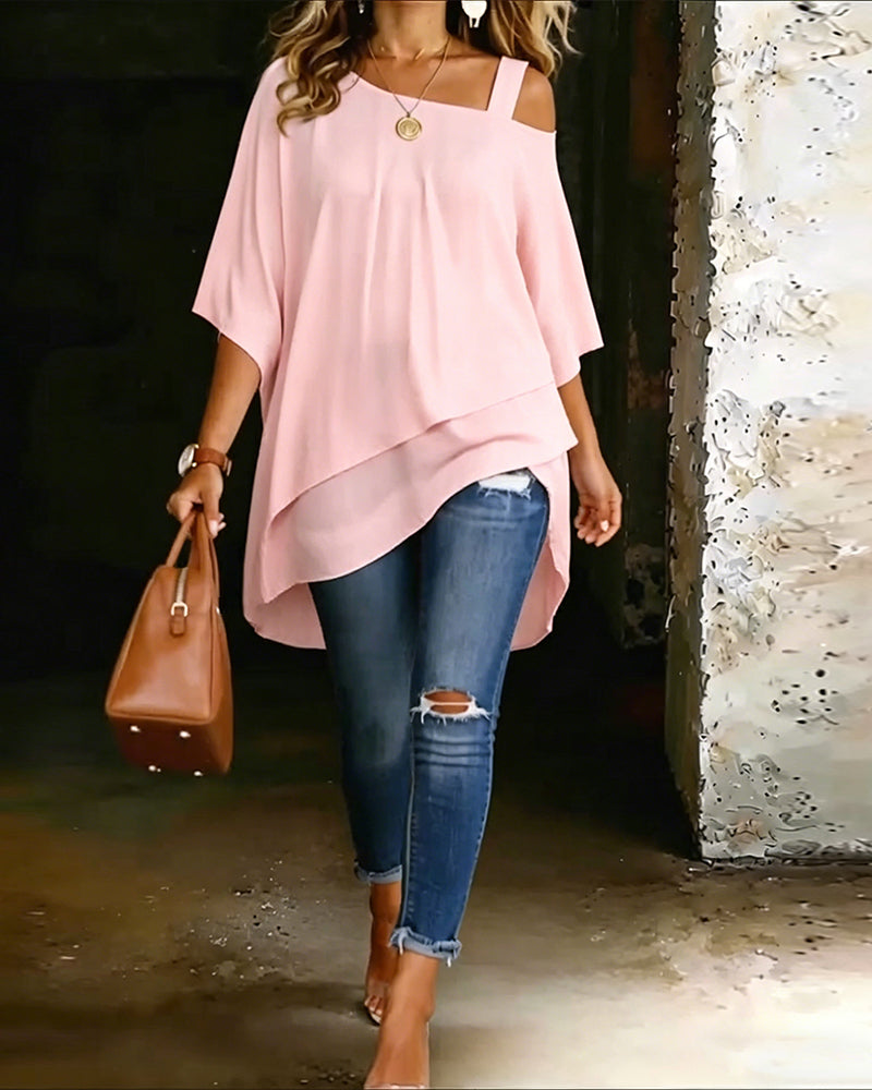 Amiyah | Asymmetric Design Three Quarter Blouse