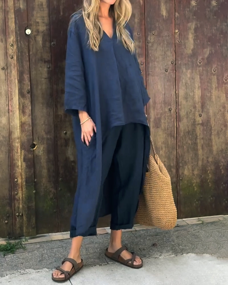 Carolyn Chic and Comfortable Set | Relaxed Fit Knit Top and Pants Set