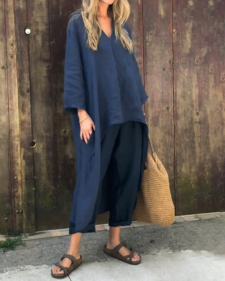 Carolyn Chic and Comfortable Set | Relaxed Fit Knit Top and Pants Set
