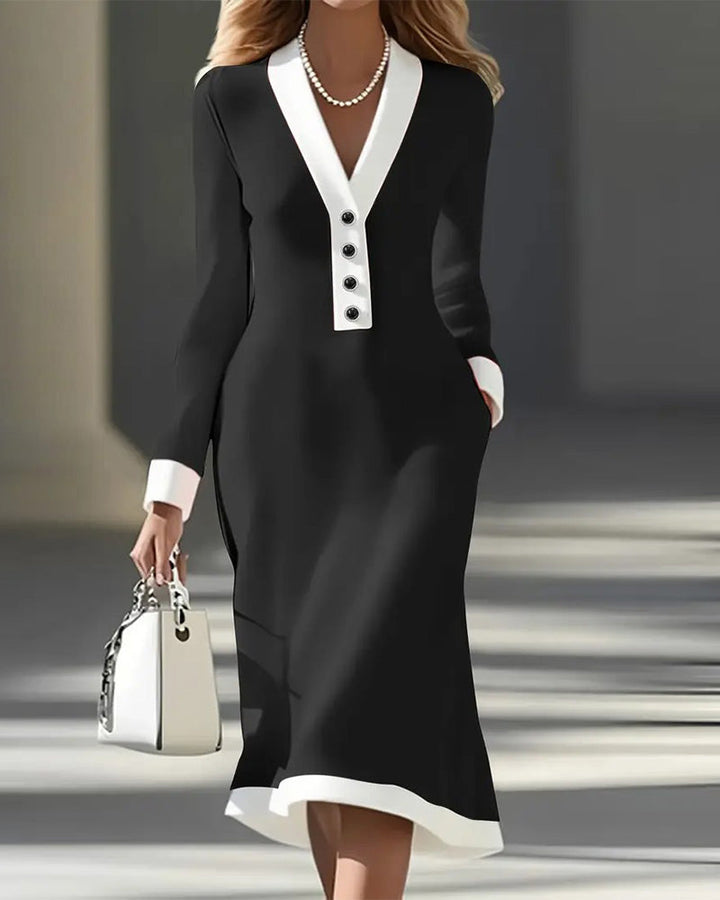 Kaylin | Stylish Long-Sleeve Midi Dress