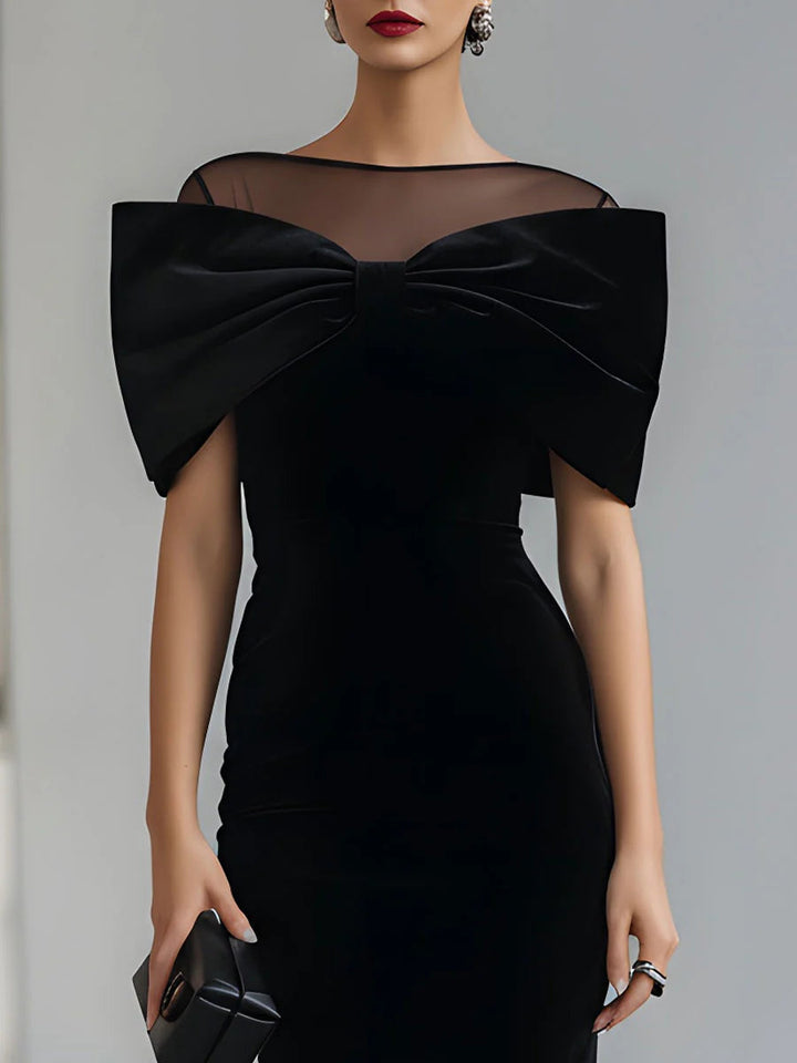 Raina | Elegant Suede Three Quarter Midi Dress