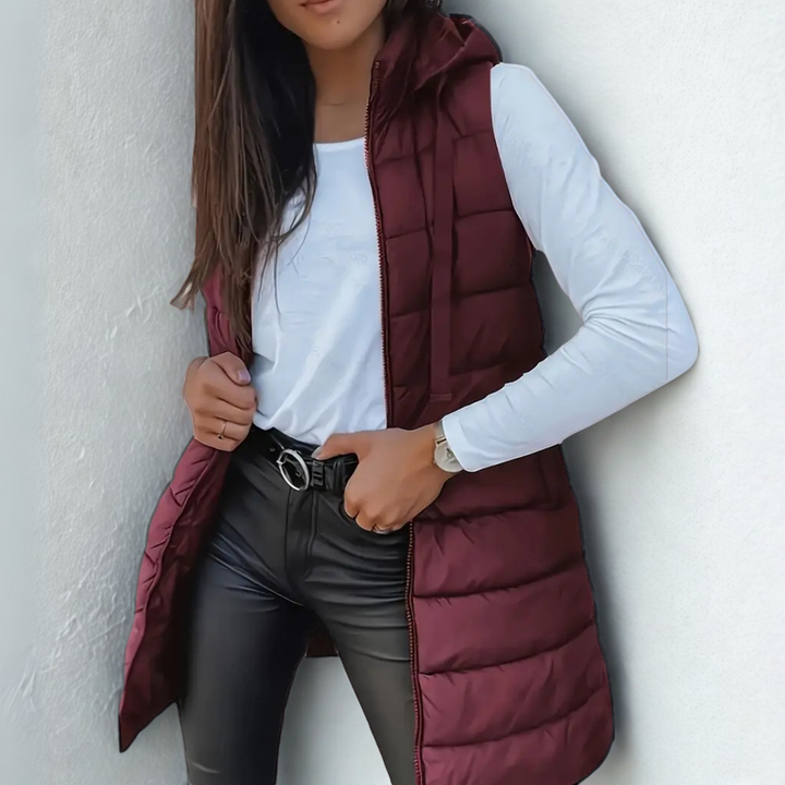 Mitchelle - Casual Long Sleeveless Puffer Vest