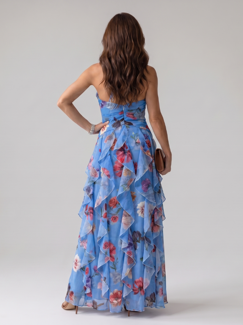 Nori | Floral Ruched Bodice Maxi Dress