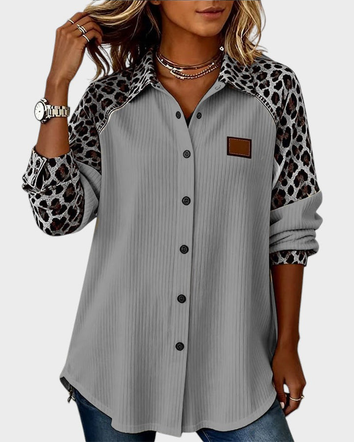 Jackie | Leopard Print Button-Down Shirt