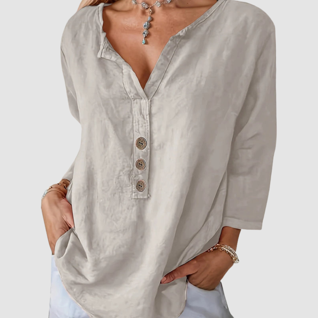 Melisa | Casual Cotton Linen Blouse