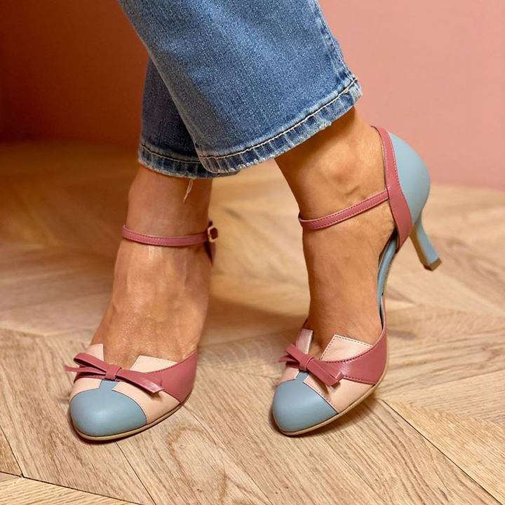 Bellarosa | Colorful sandals with knot and strap, round toe