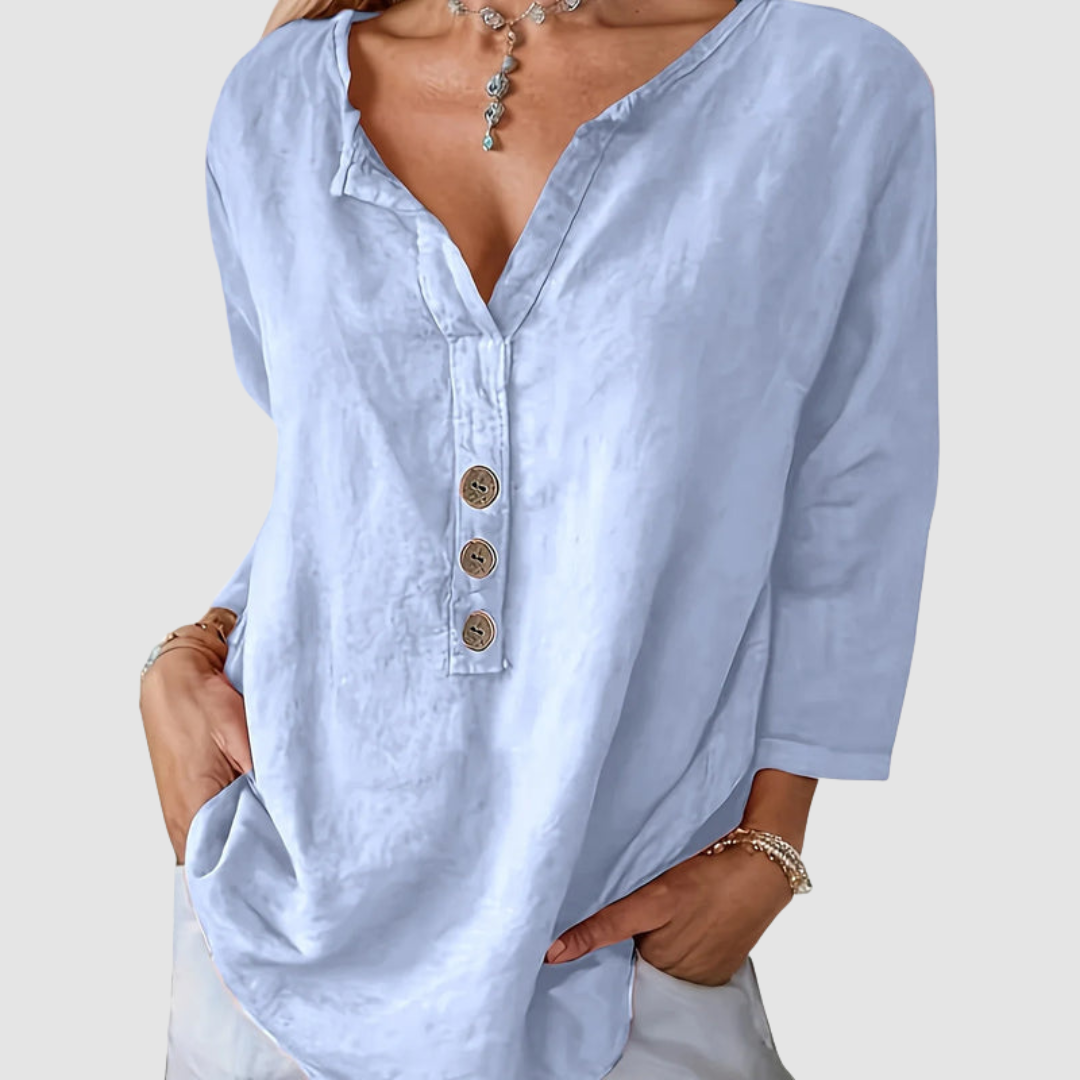 Melisa | Casual Cotton Linen Blouse
