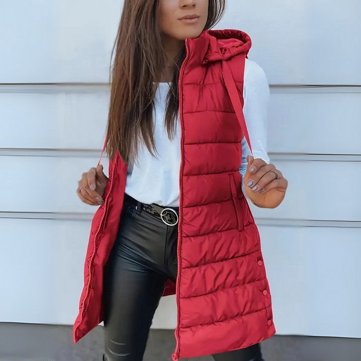 Mitchelle - Casual Long Sleeveless Puffer Vest